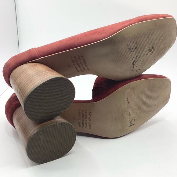 Anthropologie Silent D Novaltee D’Orsay Oval Heel Rust Suede Pumps 40 9 - Picture 8 of 10